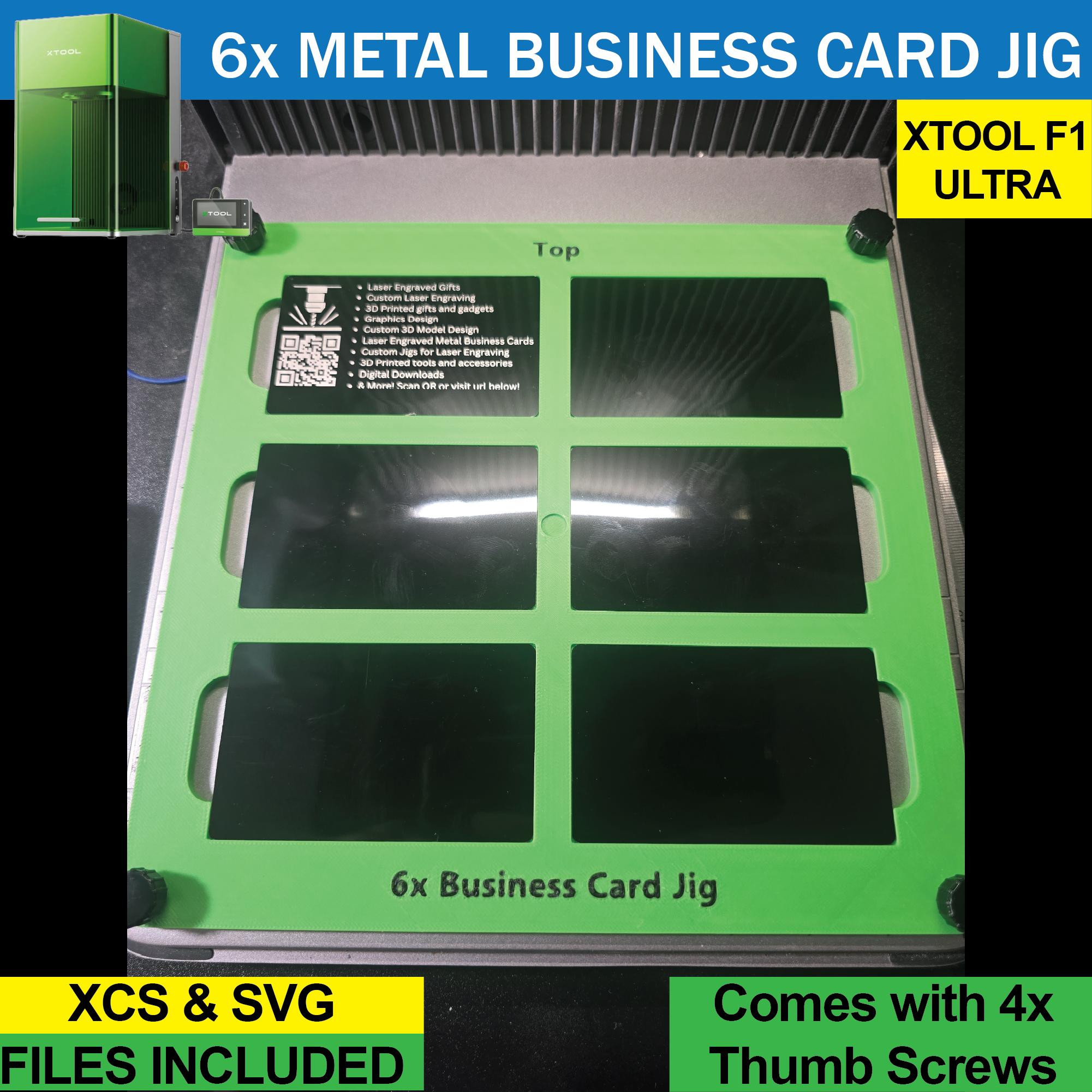 xTool F1 Ultra Business Card Jig/Fixture: 6-Slot Laser Engraving Alignment Tool (SVG & XCS Files)