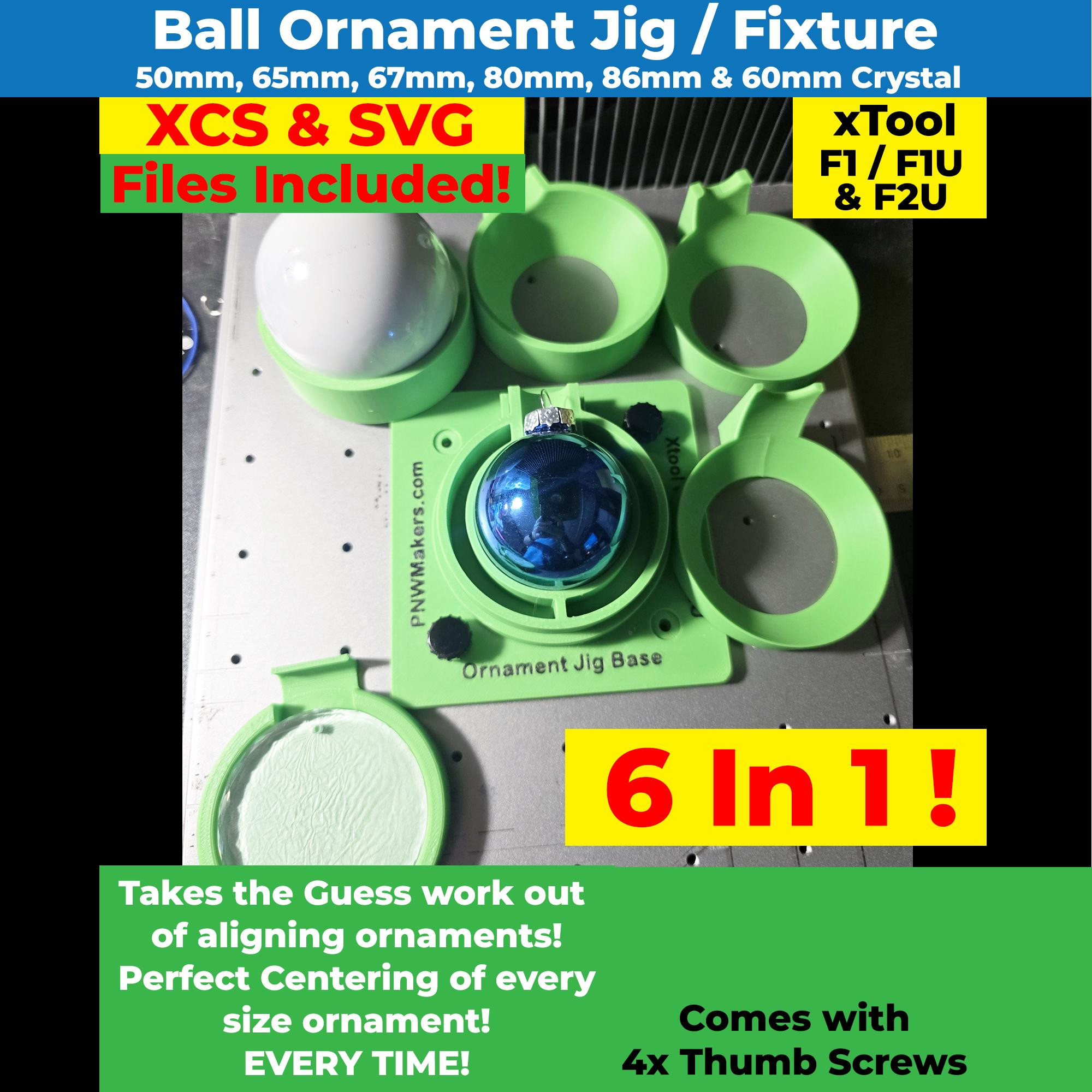 xTool Glass Ornament Engraving Jig for F1, F1 Ultra & F2 Ultra | 50–86mm