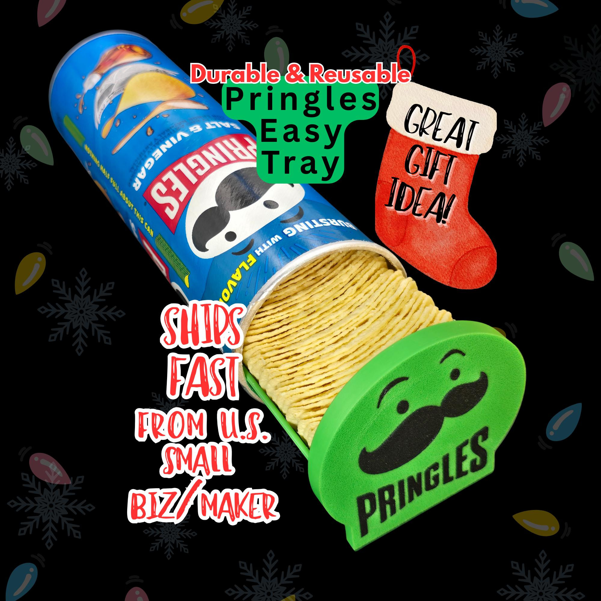 Pringles Chip Holder - Easy Access Slide Out Tray with Built-In Sealing Lid