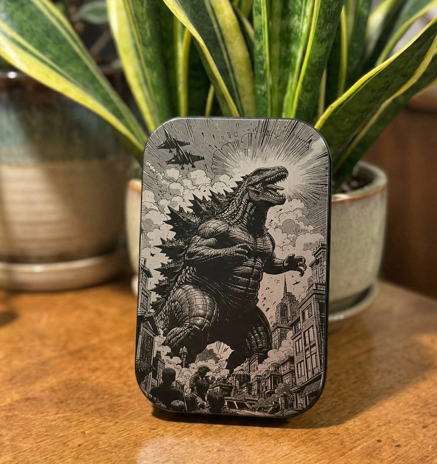 Godzilla 2.0 Laser Engraved Altoid Tin - Stash Box