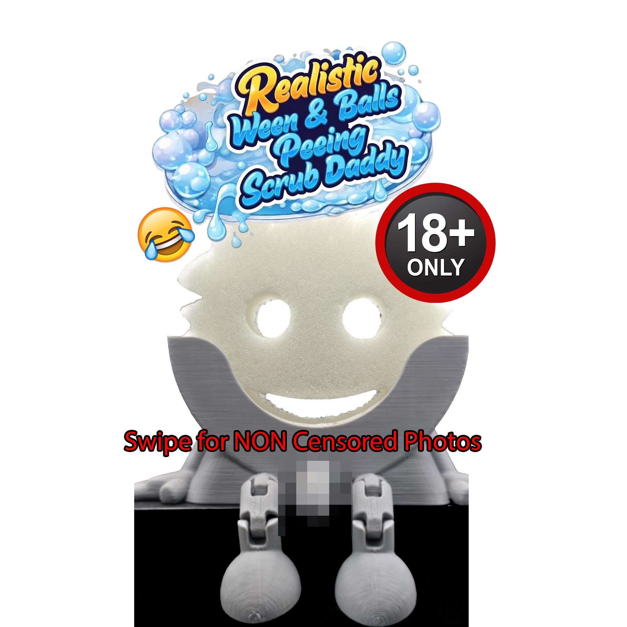 Scrub Daddy with realistic penis and balls | Funny Sponge Holder Novelty Gag Gift | MATURE Adult Humor Kitchen Decor